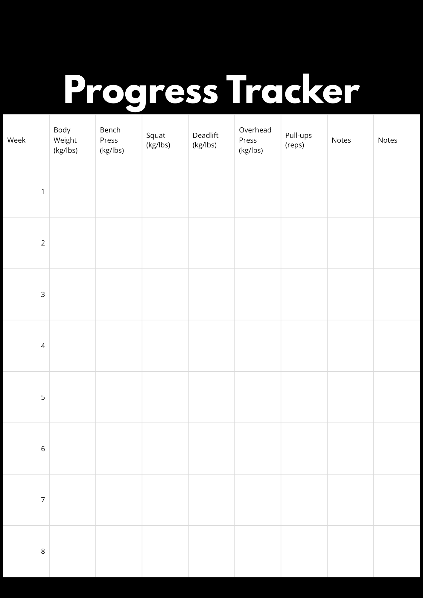 GetFitMethod Kracht- en Spiergroei Programma – 8 Weken (ENGELS)