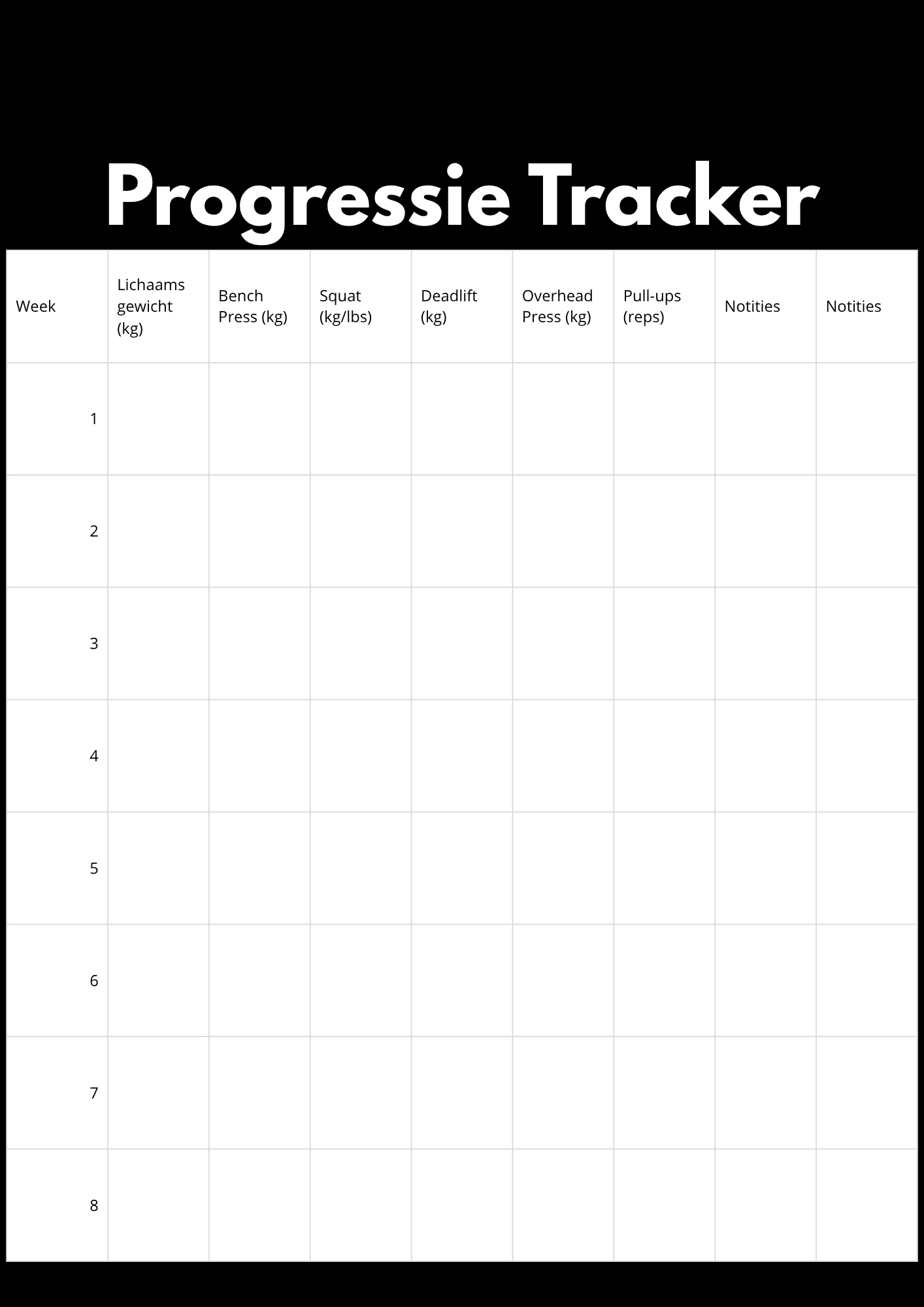 GetFitMethod Kracht- & Spiergroei Programma – 8 Weken (NEDERLANDS)
