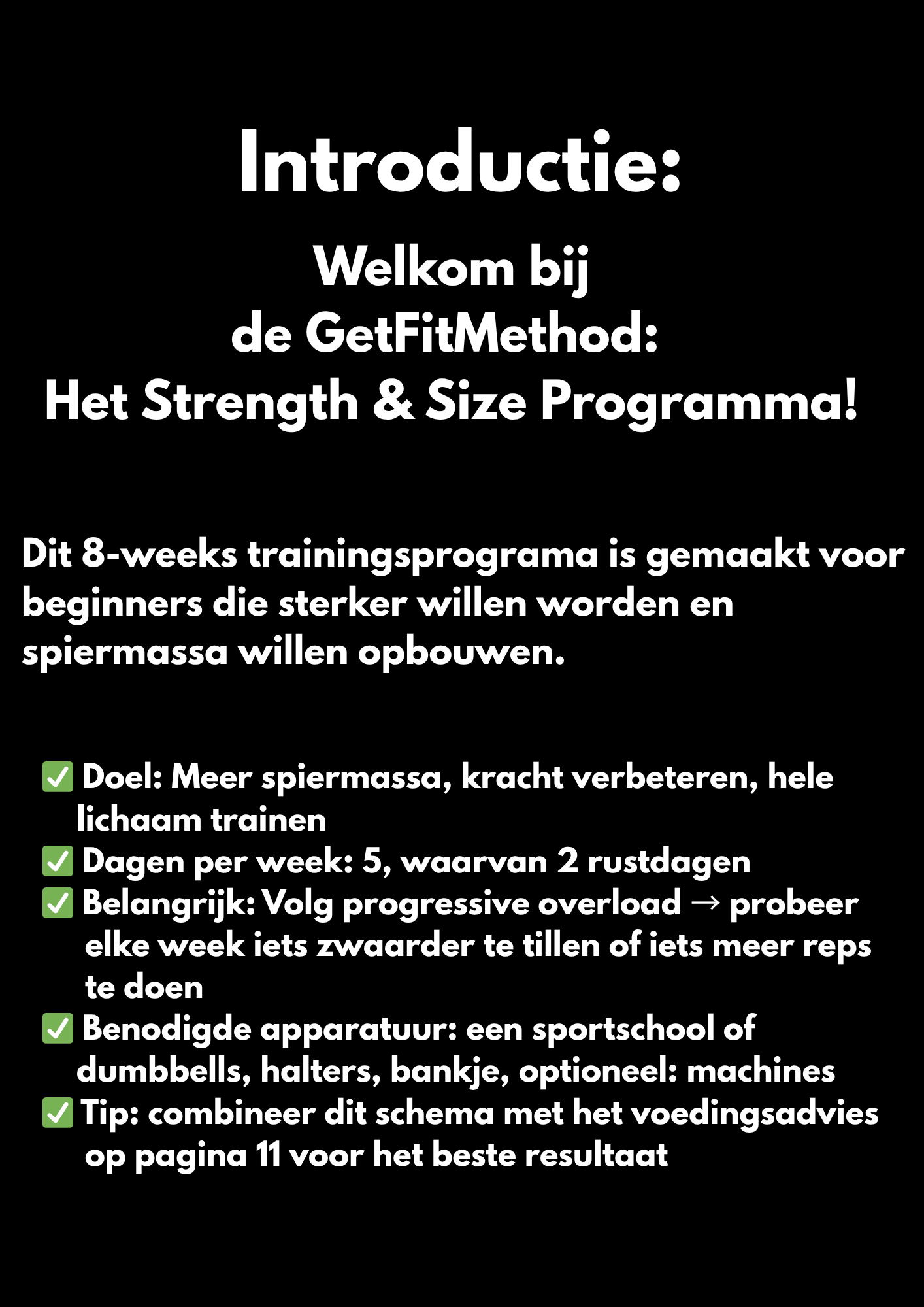 GetFitMethod Kracht- & Spiergroei Programma – 8 Weken (NEDERLANDS)