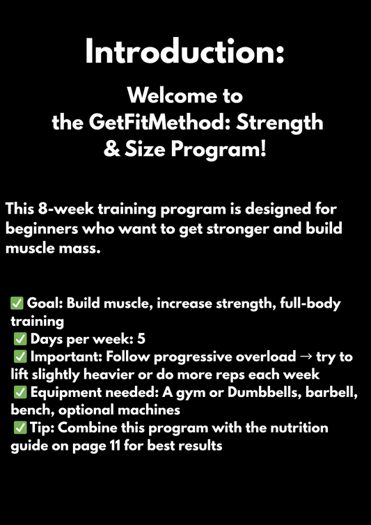 GetFitMethod Strength & Muscle Growth Program – 8 Weeks (ENGLISH)